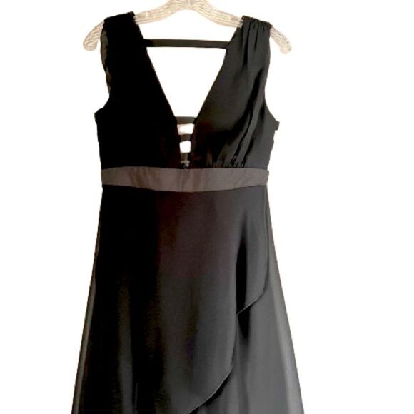 Charlotte Russe Y2K Whimsygoth Witchcore Black Asymmetrical Hem Sleeveless Dress - Picture 4 of 15